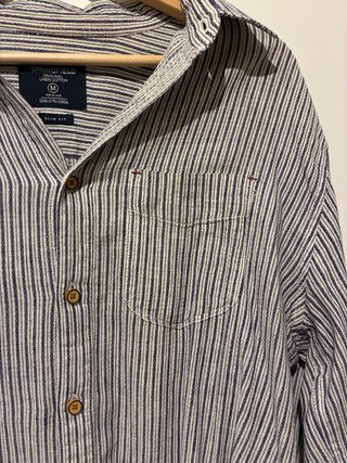 Camisa Springfield Rayas Lino Algodón Talla M