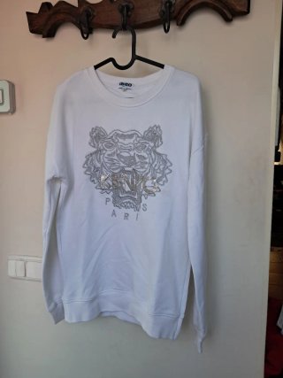 Sudadera Kenzo Tiger Blanca y Plateada