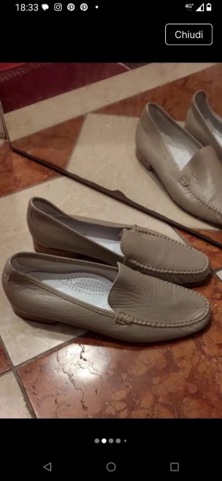 Mocassini in vera pelle beige