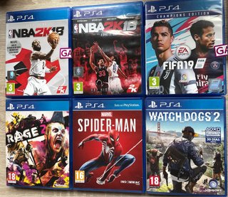 Confezione 6 Giochi PS4: Spider-Man, Watch Dogs 2, FIFA