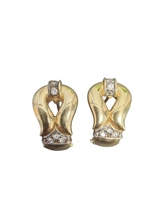 Pendientes Oro 18kt con Piedras Blancas