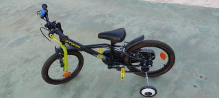 Bicicleta Infantil Btwin Negra y Amarilla