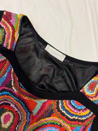 Vestido corto estampado círculos