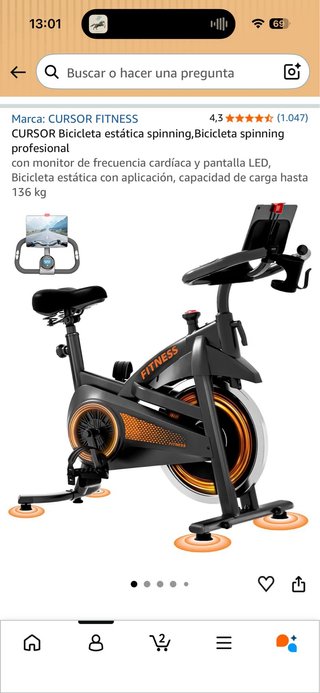 Bicicleta Estática de Spinning Negra