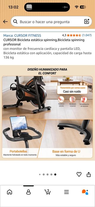 Bicicleta Estática de Spinning Negra