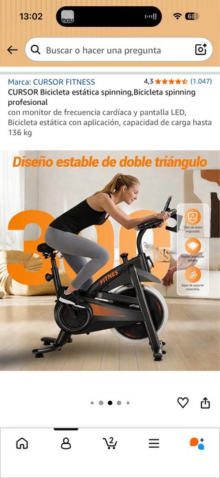 Bicicleta Estática de Spinning Negra