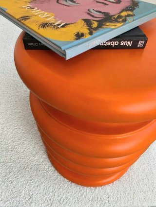 Taburete naranja estilo POP | Vintage 70s.