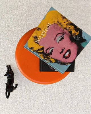 Taburete naranja estilo POP | Vintage 70s.