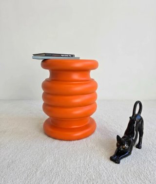 Taburete naranja estilo POP | Vintage 70s.