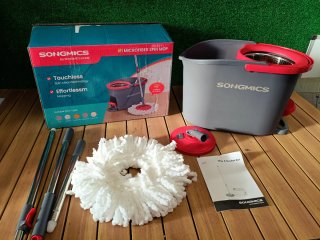 SONGMICS Mop Girevole con Secchiello e Pedale