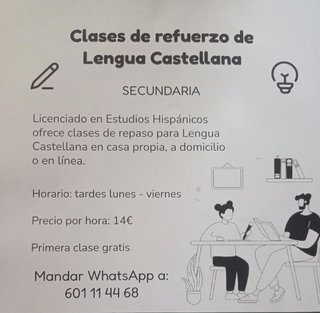 Clases particulares ESO y Bachillerato.
