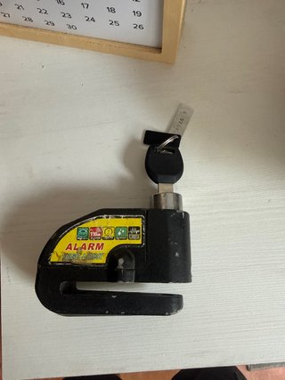 Candado de disco con alarma para moto