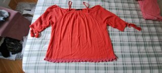 Blusa Coral Hombros Descubiertos