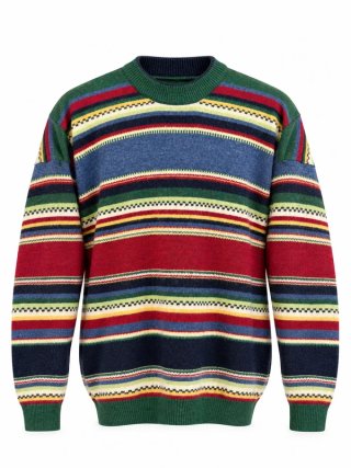 Jersey rayas multicolor lana merino hombre L