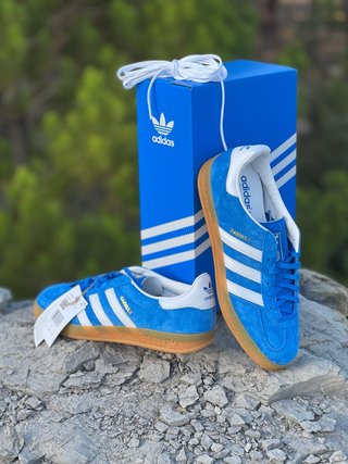 Adidas Gazelle Indoor Azul Blanco