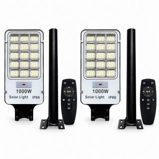 2 Farolas Solares LED 1000W con Mando