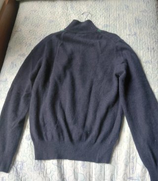 Maglione cashmere zip fantasia argyle