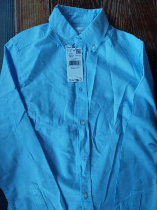 Camisa Oxford Mango Azul Talla XS