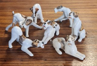 Lote 7 Perros Porcelana Limbach Fox Terrier