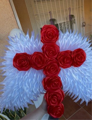 Cruz con alas de ángel decorativa tamaño grande