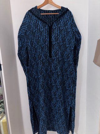 Jelaba azul y negro talla única
