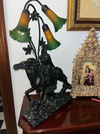 Lámpara Vintage Caballo y Mujer
