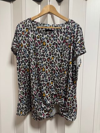 Camiseta mujer estampado leopardo multicolor