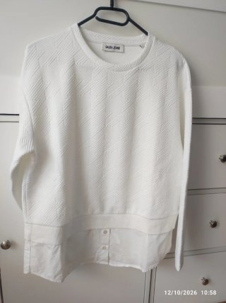 Sudadera Salsa Jeans Blanca Texturizada