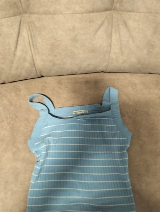 Top Bershka rayas azul y blanco Talla S