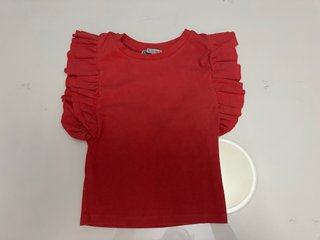 Camiseta Zara Coral con Volantes