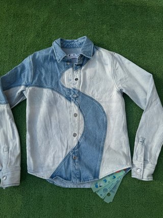 Chaqueta Denim Off-White Patchwork Talla S