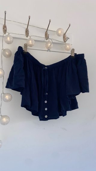 Blusa corta azul