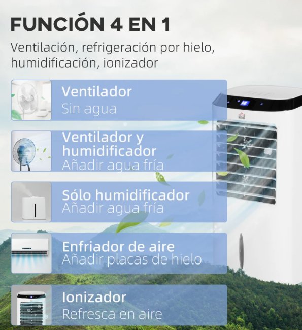 Enfriador de Aire Portátil 10L 60W