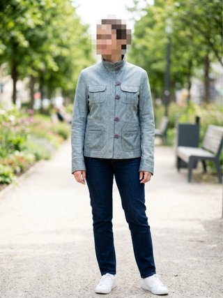 Chaqueta de cuero verdosa mujer