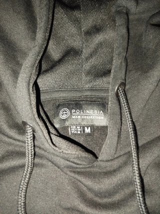 Sudadera Polinesia Negra con Capucha Talla M