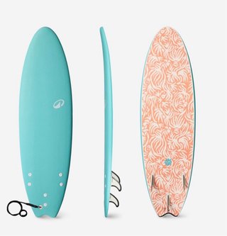 Tabla surf espuma 6'6 turquesa swallow tail