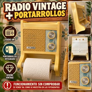 Radio Vintage con Portarrollos