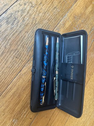 Penna Parker blu con scatola