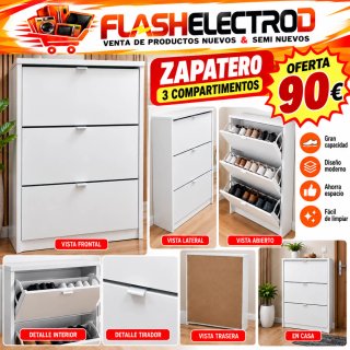 Zapatero blanco 3 compartimentos