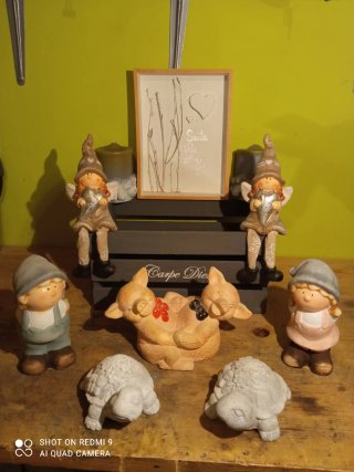 Conjunto figuras decoración cerámica