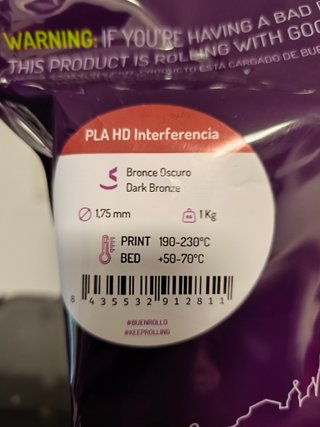 Filamento PLA HD Interferencia Bronce Oscuro 1.75m