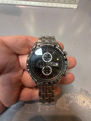 Reloj Cronógrafo Paul Versan Negro y Plateado