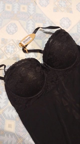 Conjunto lencería fina negro