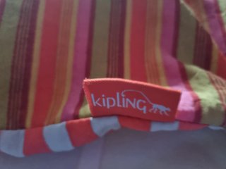 Bolso Kipling Multimix Rayas Naranja/Rosa