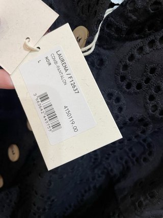 Mono Negro con Bordado Inglés. SIN ESTRENAR