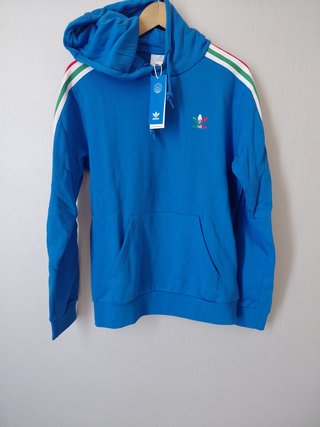 Felpa Adidas Originals Italia Blu Cappuccio