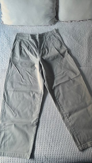 Pantalón Zara ancho pinzas blanco roto