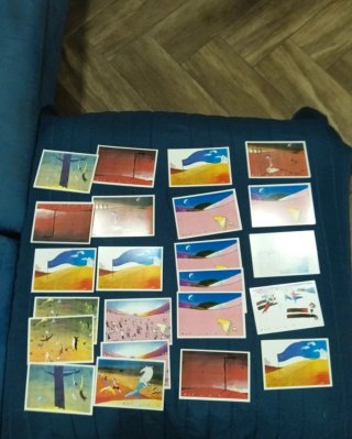Set di 23 cartoline illustrate