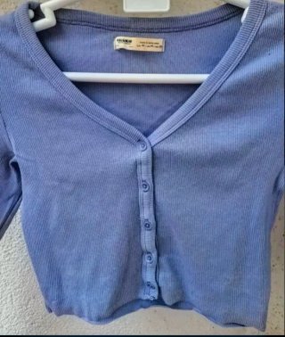 Camiseta Pull&Bear azul manga larga talla M
