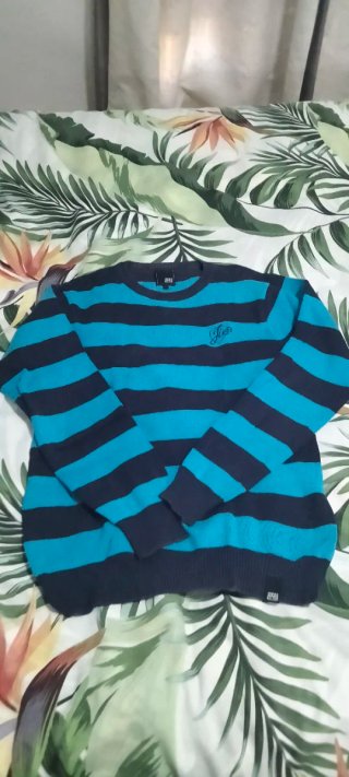 Jersey de rayas azul y turquesa